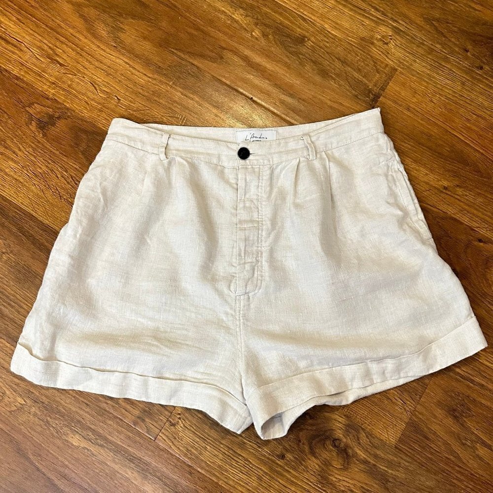 L’Academie linen high waisted shorts